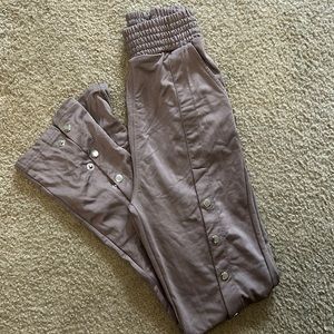 Mauve front button joggers